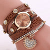 Crystal Love Shape Pendant Bracelet Watch